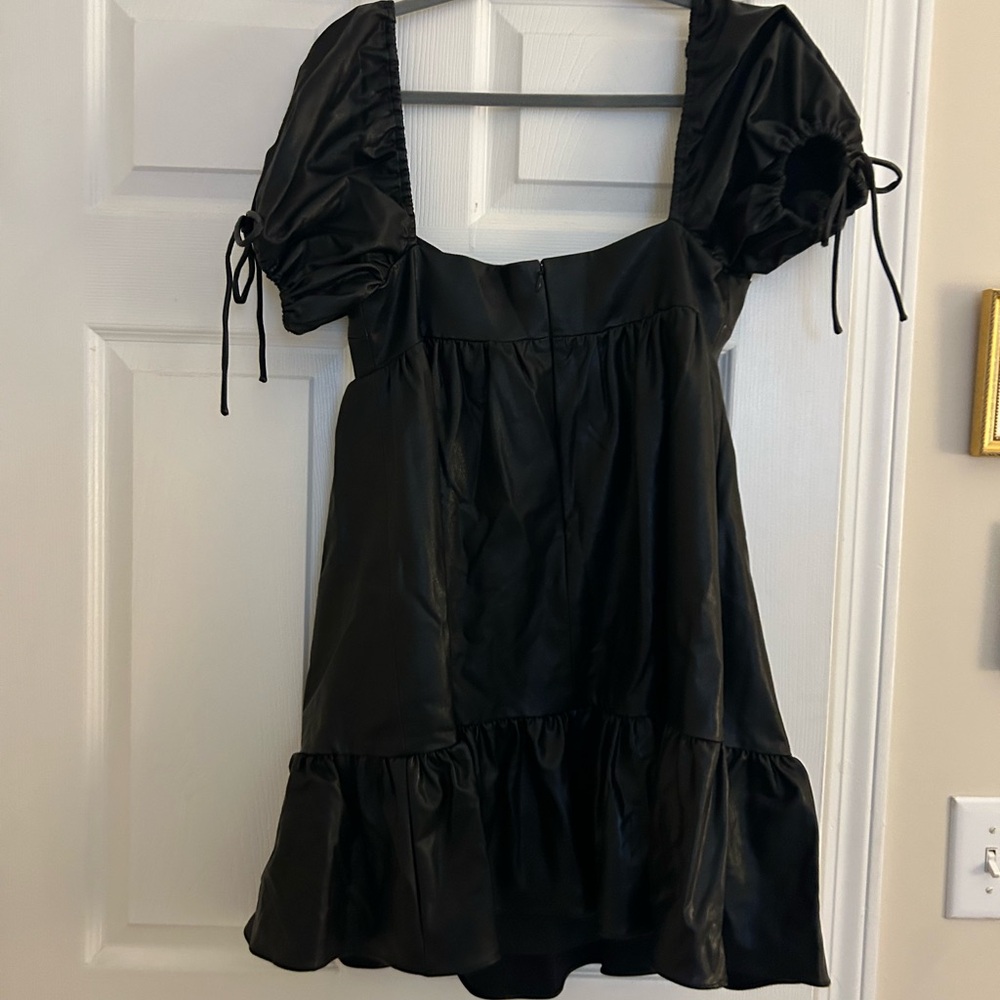 Amanda Uprichard Black pleather dress